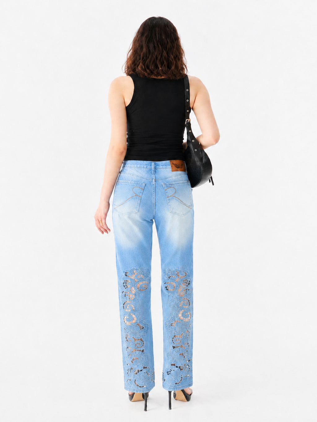 Kaia Curved Pocket Stitching Straight Jean