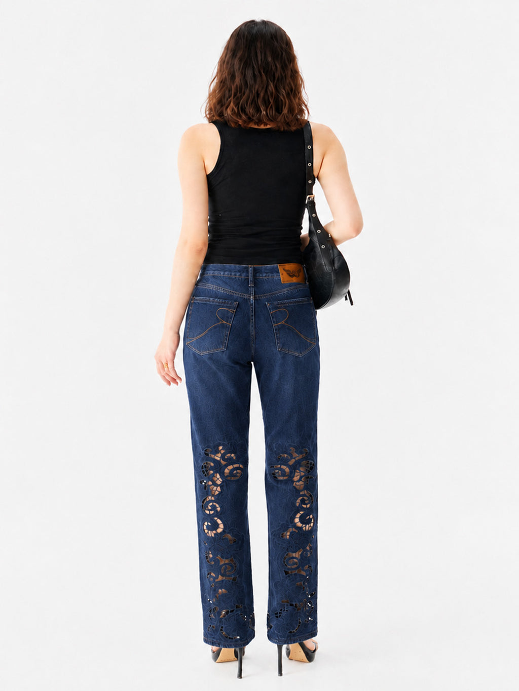 Kaia Curved Pocket Stitching Straight Jean