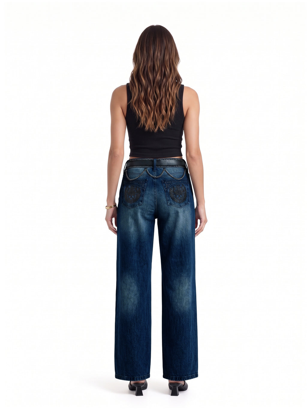 Kendall Ornate Pocket Wide Leg Jean