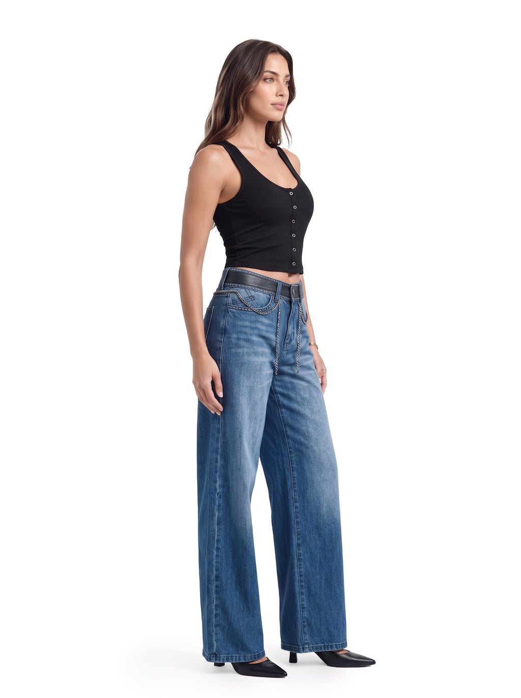Kendall Ornate Pocket Wide Leg Jean