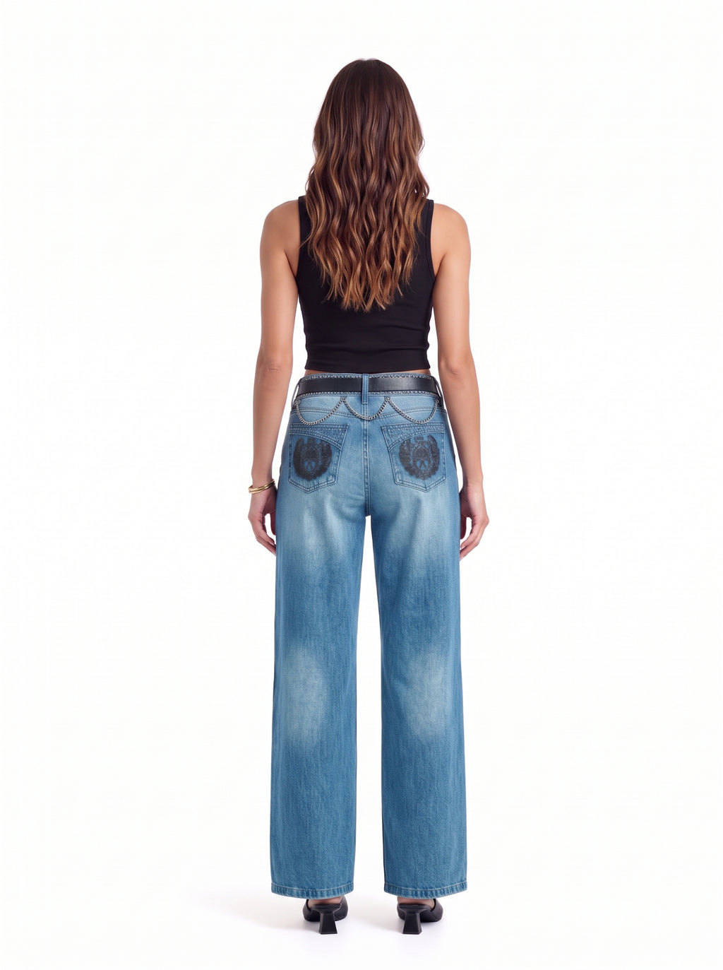 Kendall Ornate Pocket Wide Leg Jean