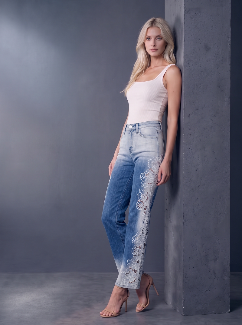 Kaia Ice Fade Straight Jean