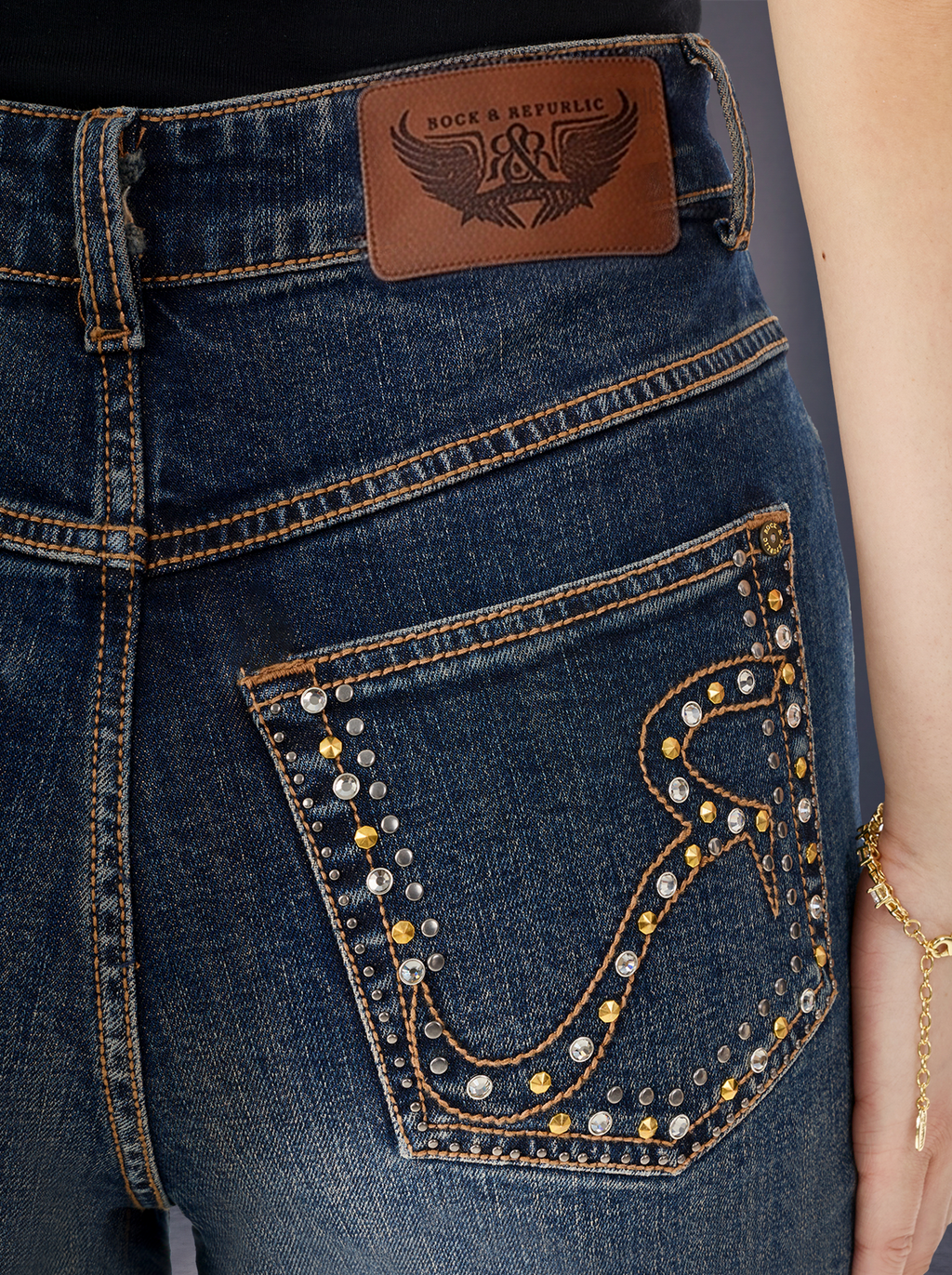 Stella Gold Stitch Relaxed Straight Jean