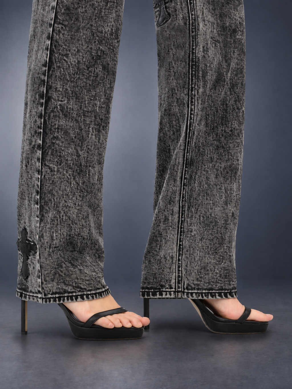 Kaia Tonal Floral Straight Jean