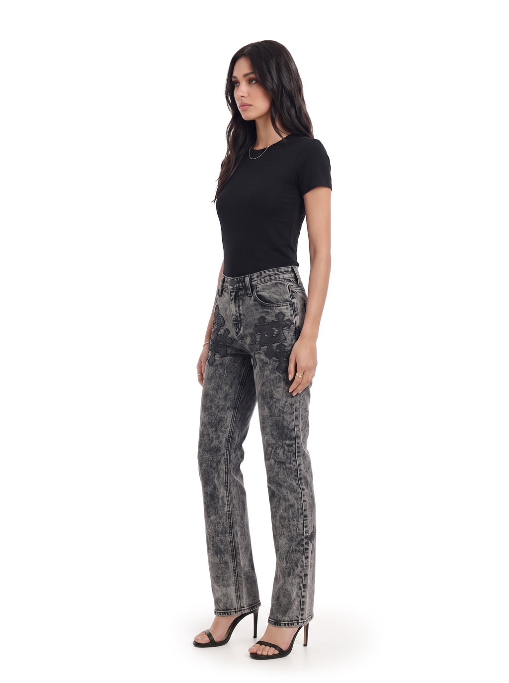 Kaia Tonal Floral Straight Jean