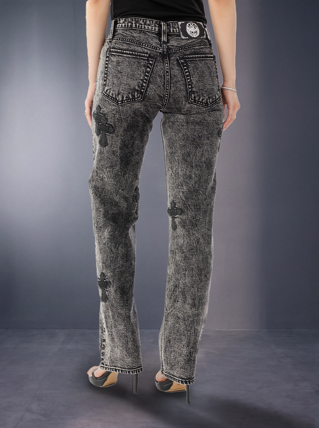 Kaia Tonal Floral Straight Jean