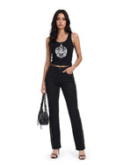 Kaia Tonal Logo Straight Jean