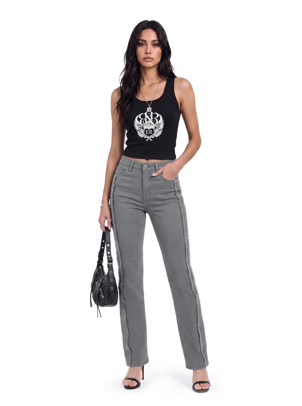 Kaia Tonal Logo Straight Jean