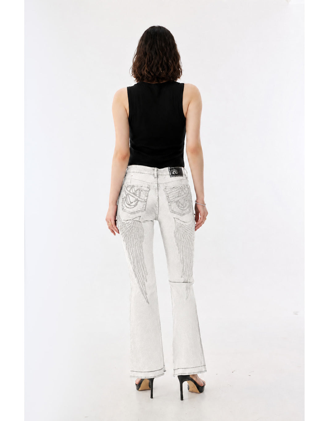 Fever Tonal Embroidered Black Bootcut Jean