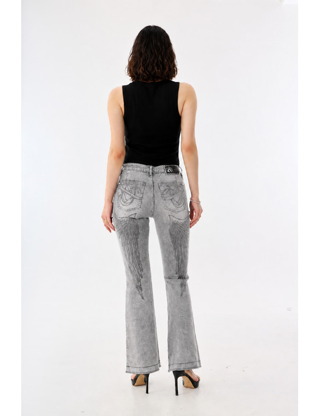 Fever Tonal Embroidered Black Bootcut Jean
