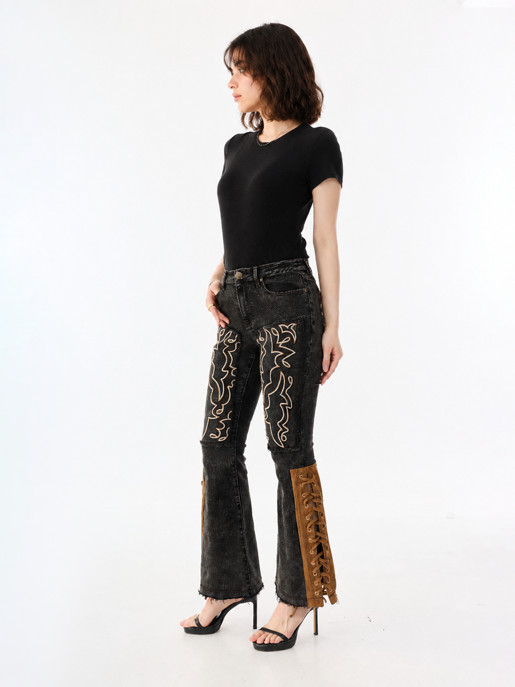 Fever Western Embroidered Bootcut Jean