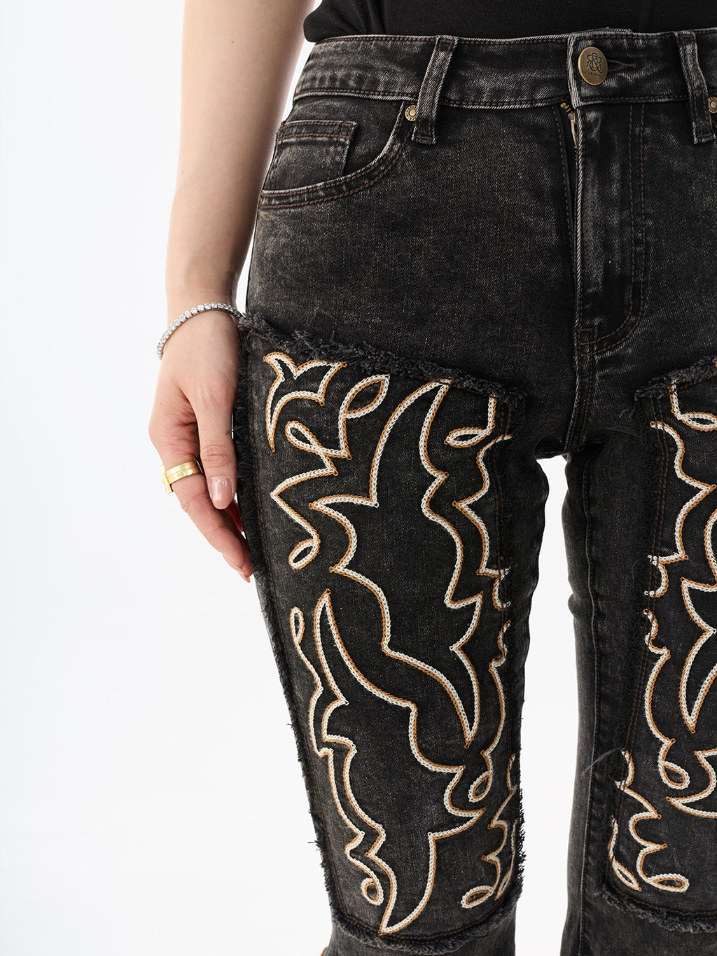 Fever Western Embroidered Bootcut Jean