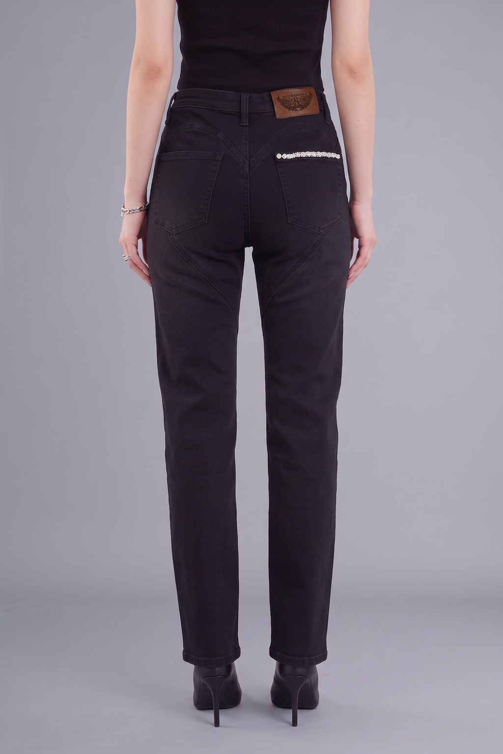 Kaia Double Stripe Straight Jean