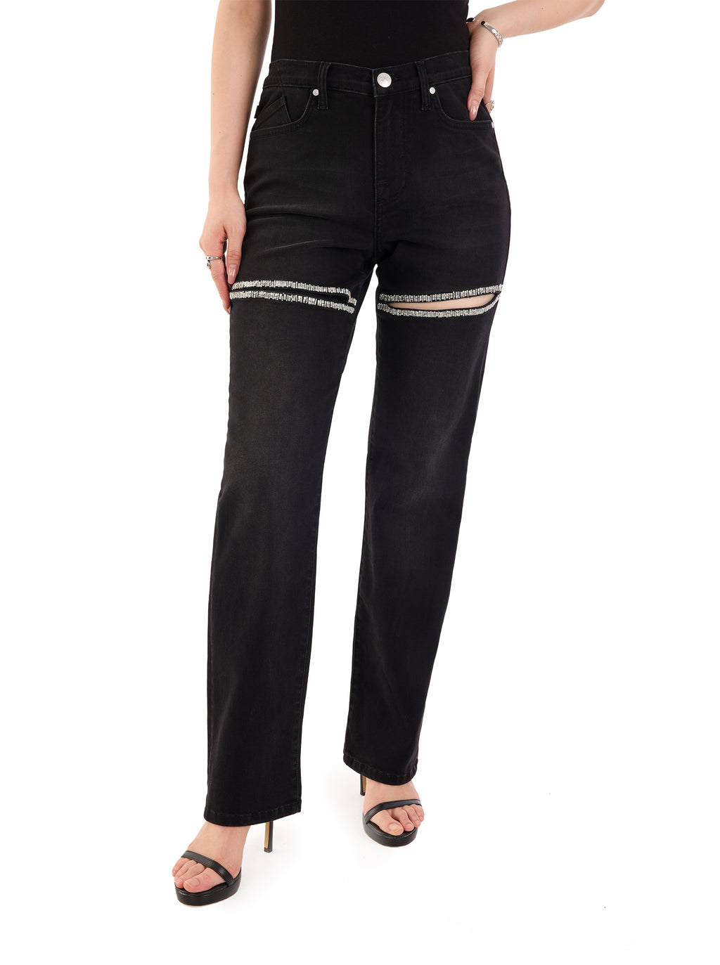 Kaia Double Stripe Straight Jean
