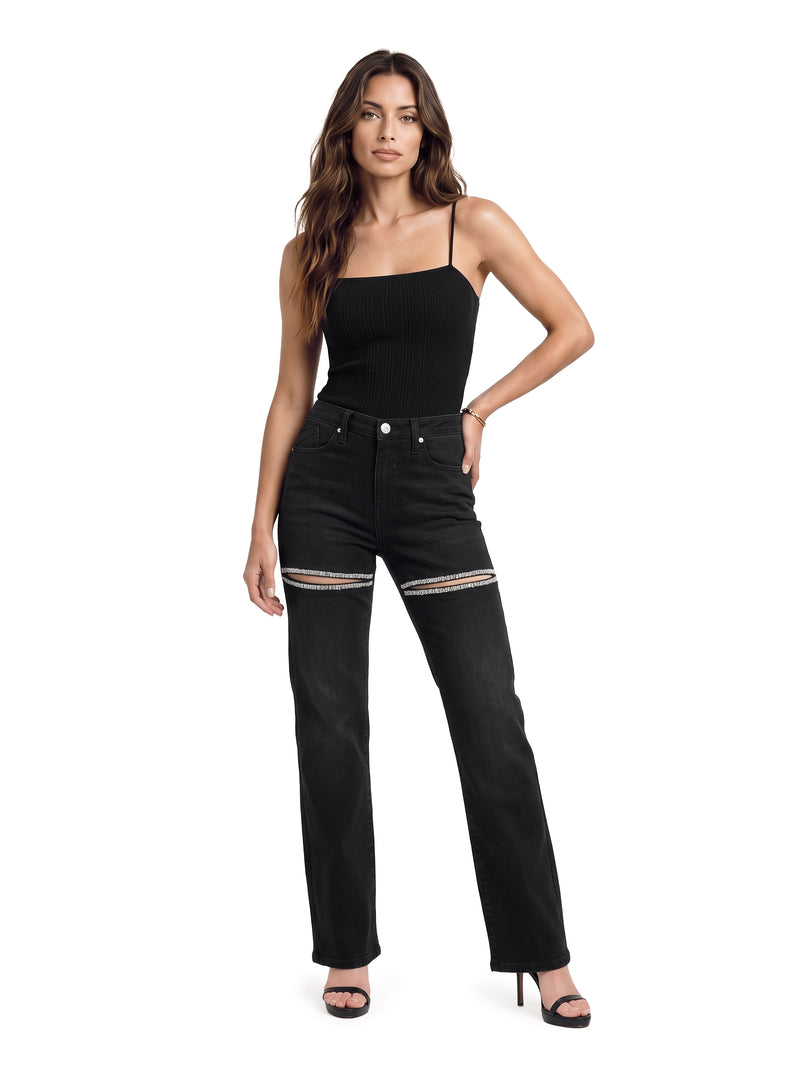 Kaia Double Stripe Straight Jean