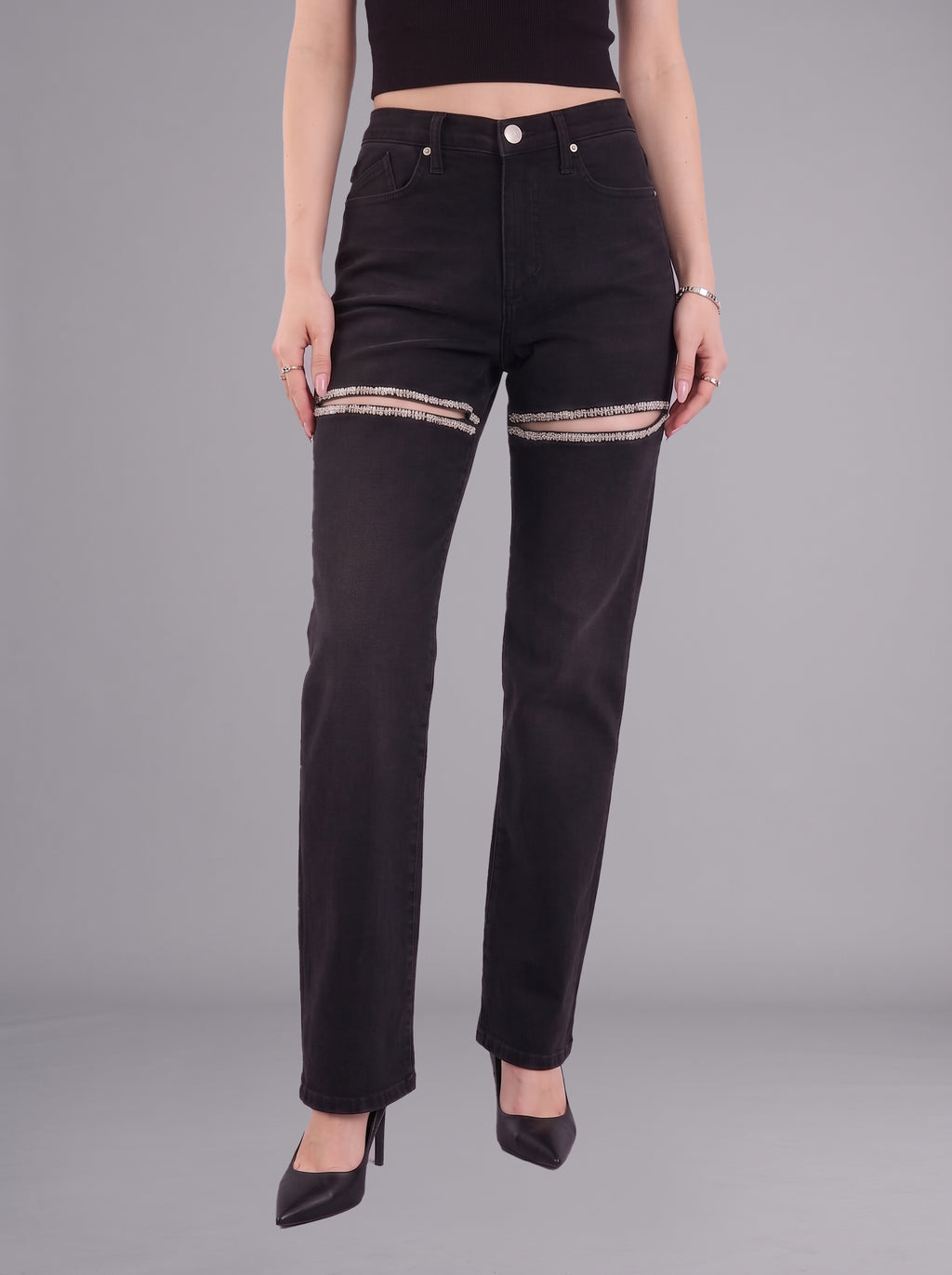 Kaia Double Stripe Straight Jean