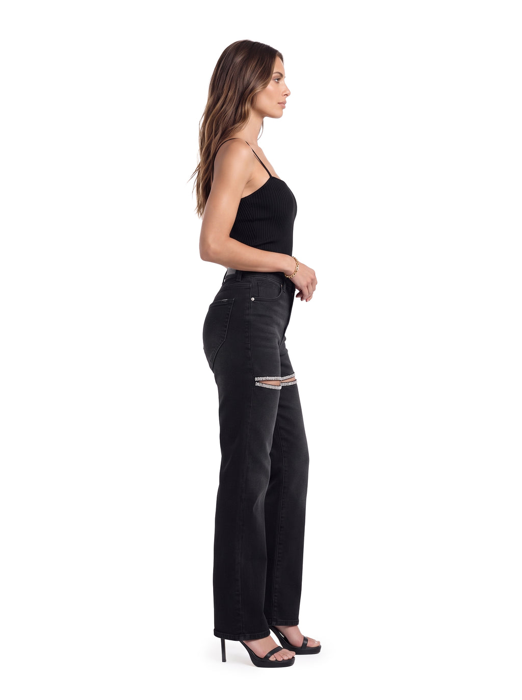 Kaia Double Stripe Straight Jean