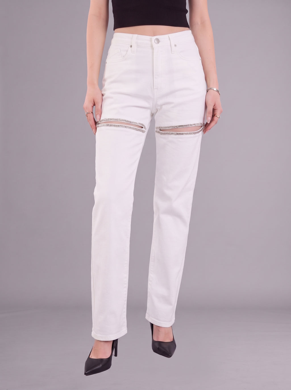 Kaia Double Stripe Straight Jean