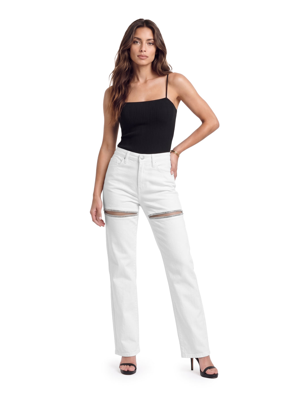 Kaia Double Stripe Straight Jean