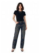 Kaia Gold Scroll Straight Jean