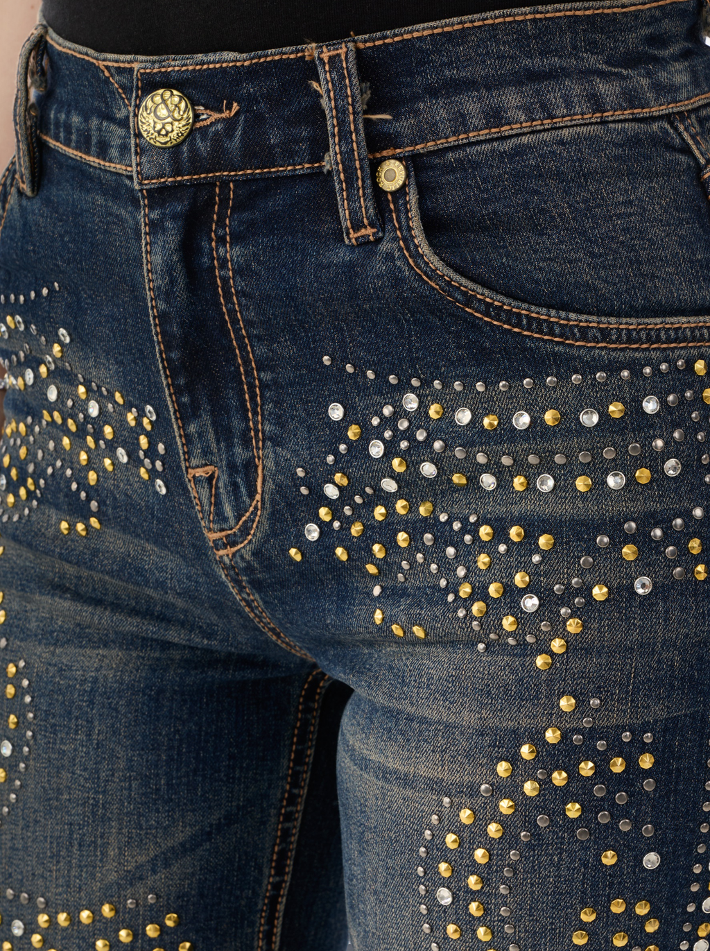 Kaia Gold Scroll Straight Jean