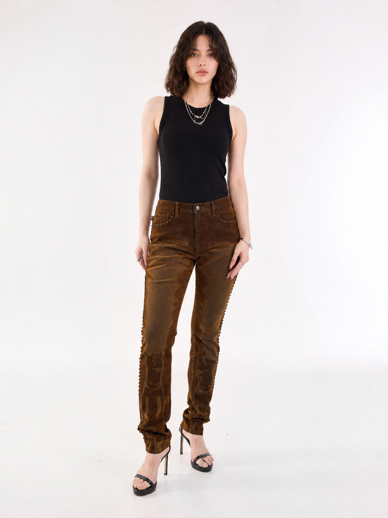 Kaia Side Stud Straight Jean