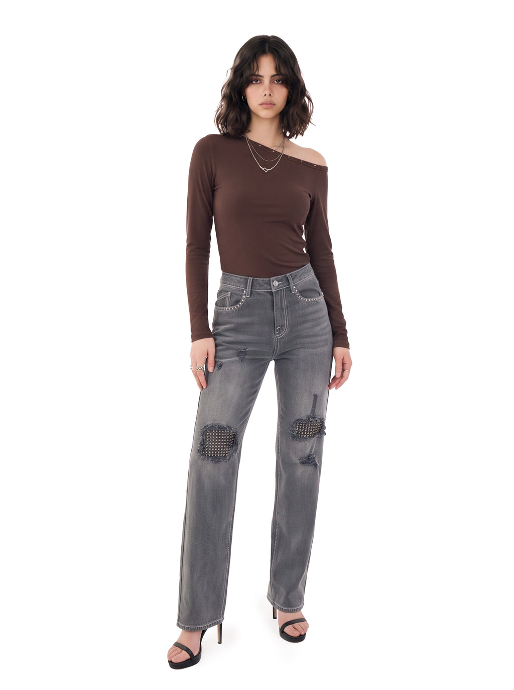 Kaia Knee Cutout Straight Jean