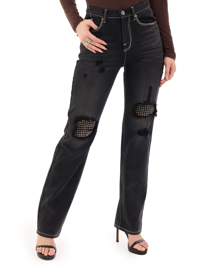 Kaia Knee Cutout Straight Jean