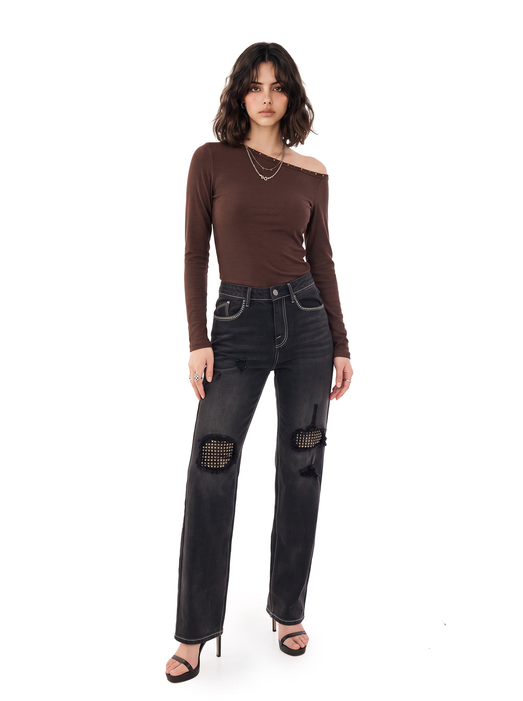 Kaia Knee Cutout Straight Jean