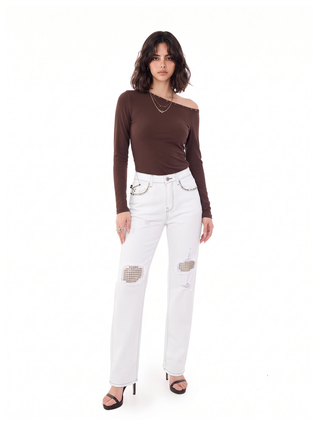Kaia Knee Cutout Straight Jean