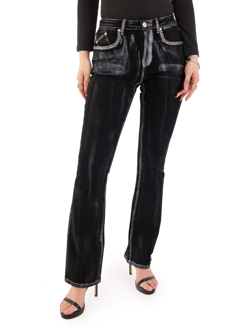 Fever Crystal Trim Bootcut Jean