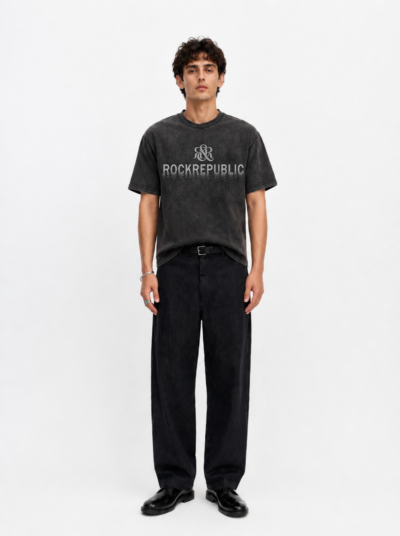 Tonal Rhinestone Logo Relaxed T-Shirt