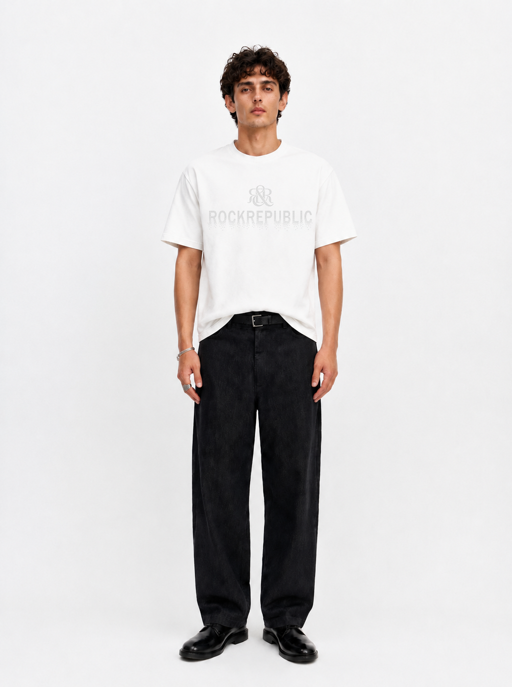 Tonal Rhinestone Logo Relaxed T-Shirt