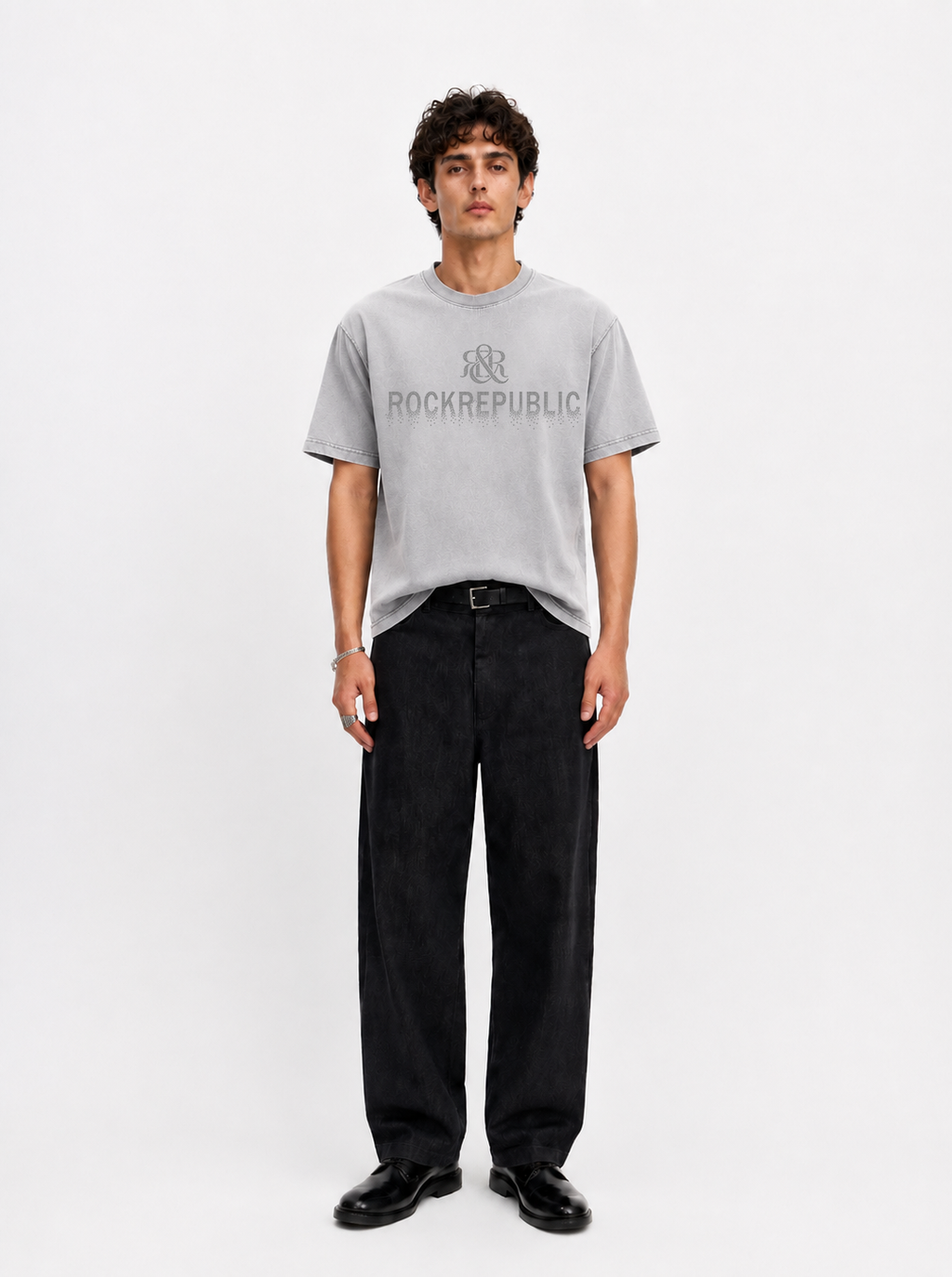 Tonal Rhinestone Logo Relaxed T-Shirt