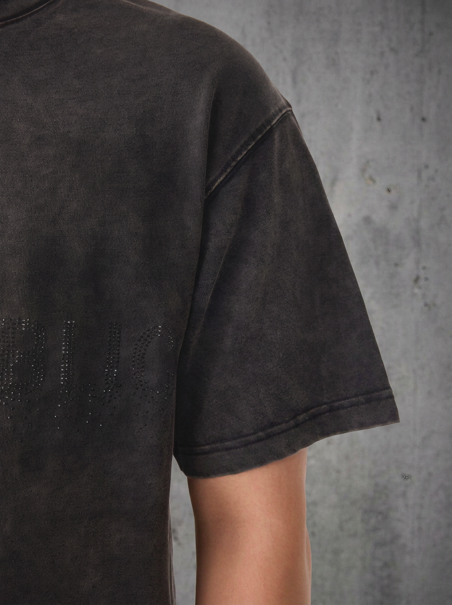 Tonal Rhinestone Logo Relaxed T-Shirt