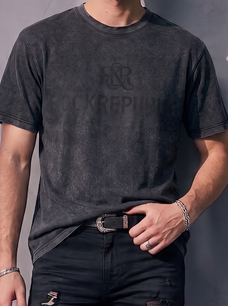 Tonal Rhinestone Logo Relaxed T-Shirt