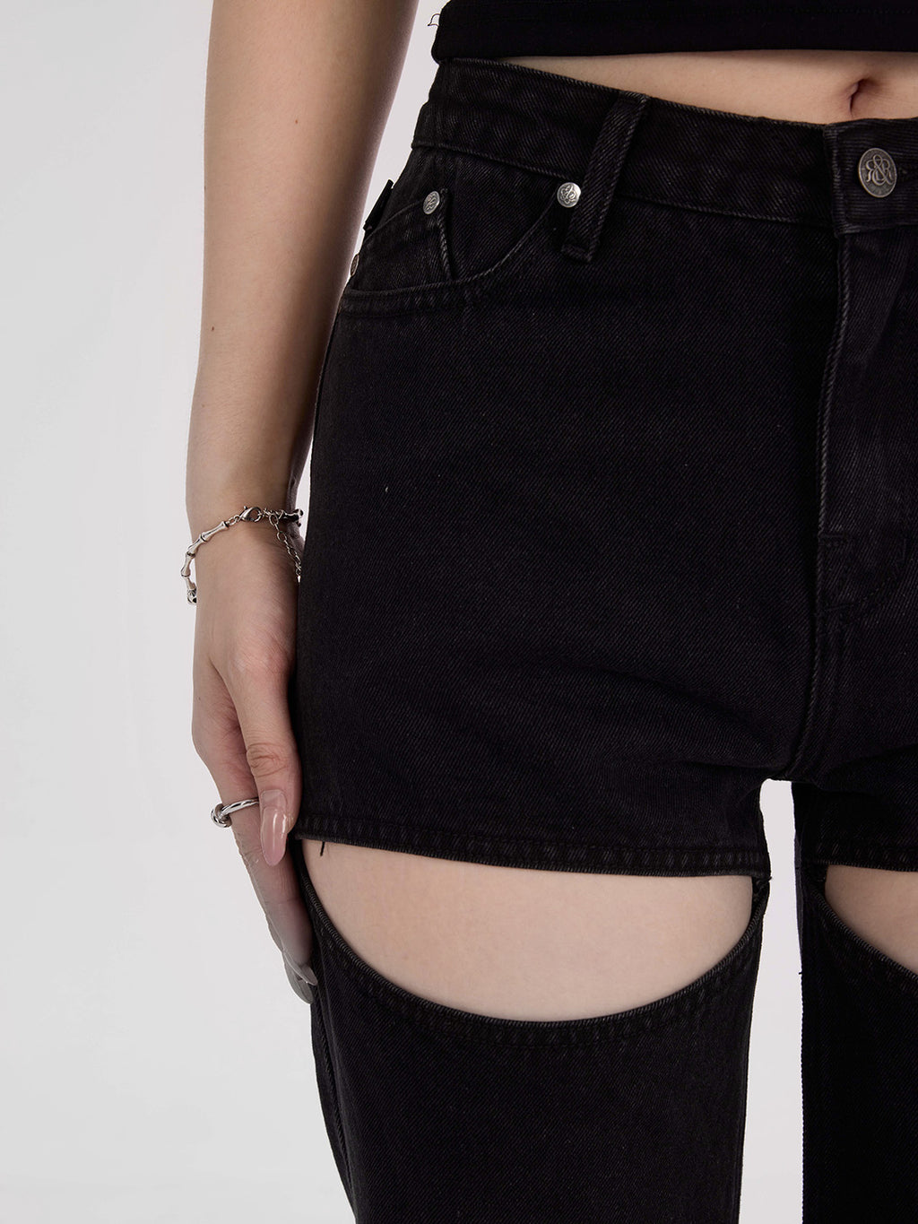 Kaia Thigh Cutout Straight Jean
