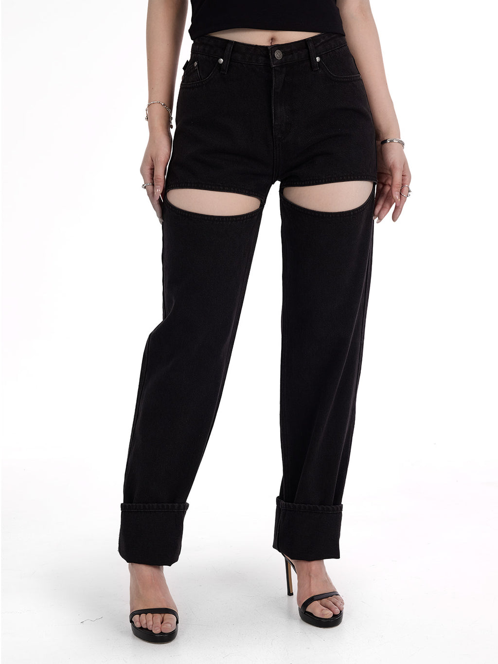 Kaia Thigh Cutout Straight Jean