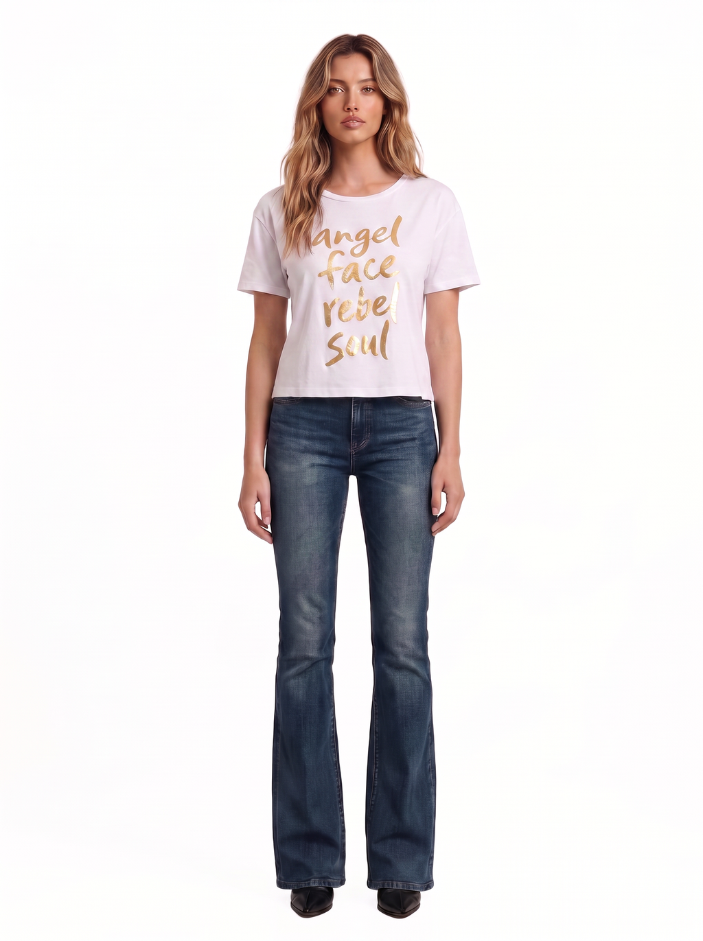 Gold Foil Graphic Crew Neck Tee