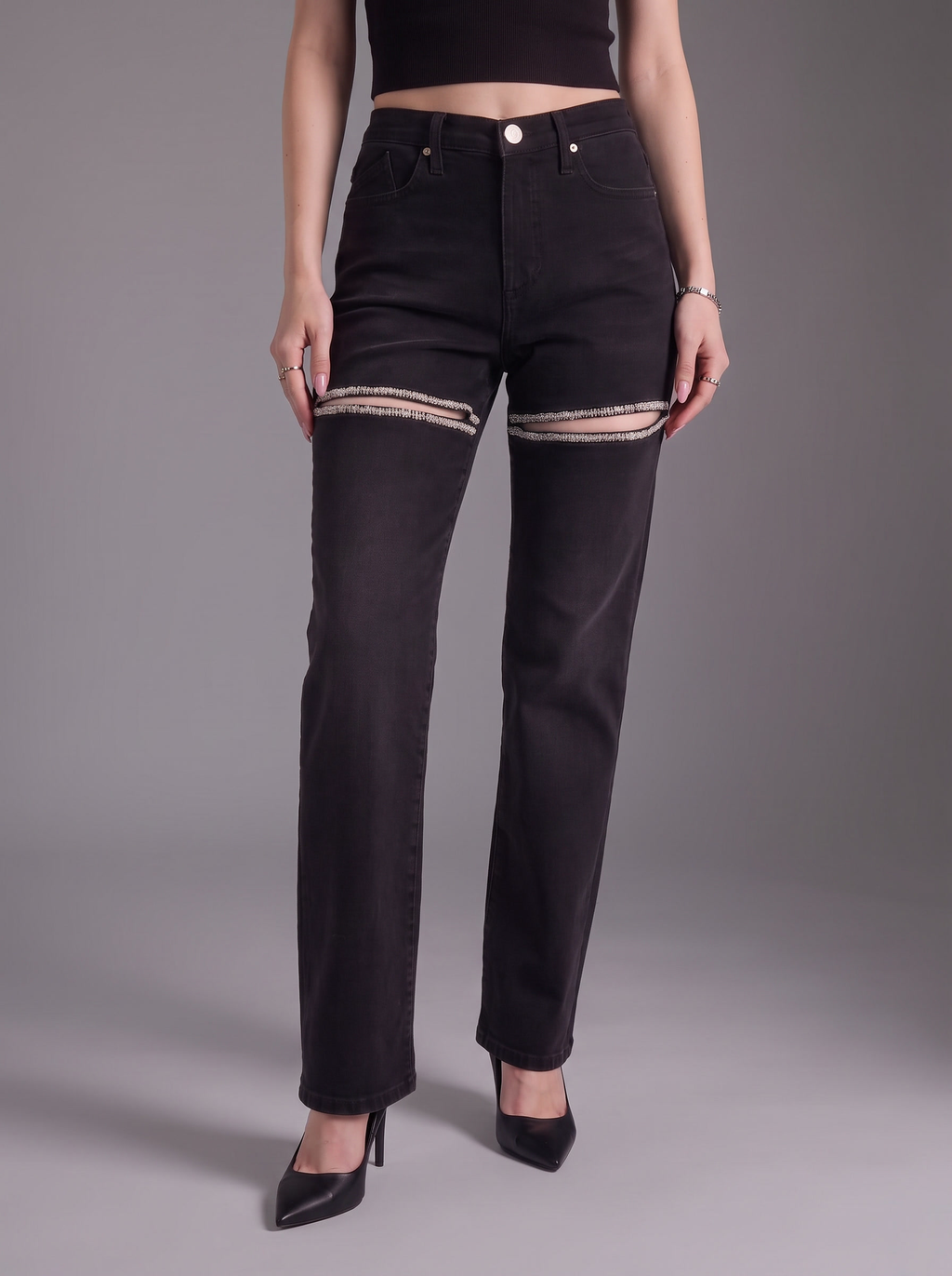 Kaia Double Stripe Straight Jean