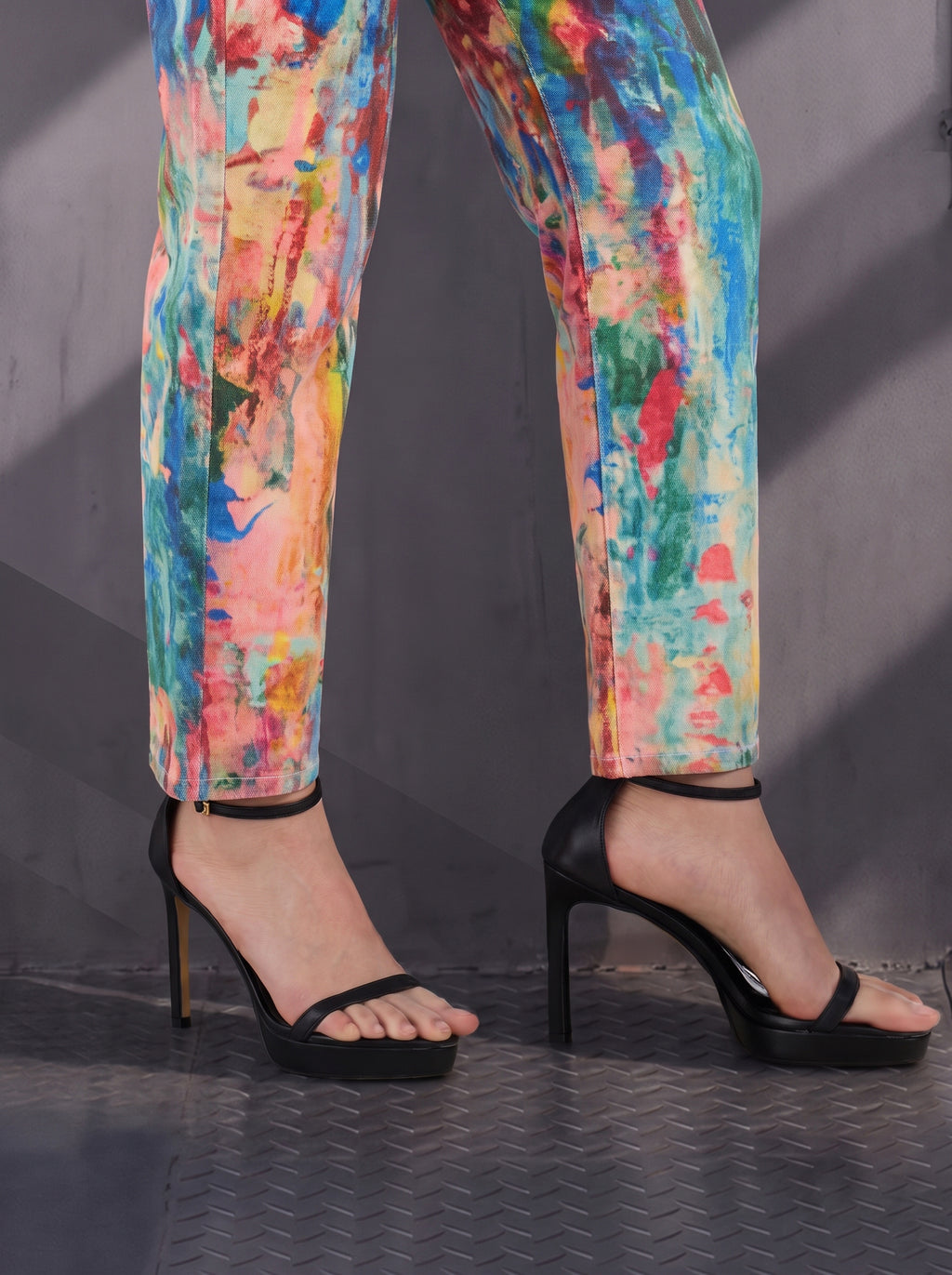 Kaia Abstract Paint Straight Jean