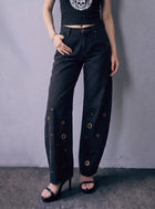 Rowan Gold Eyelet Barrel Leg Jean