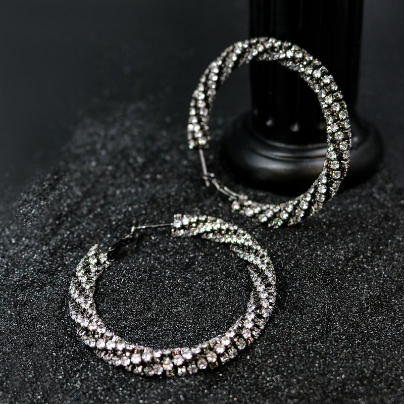 Cubic Zirconia Pavé Hoop Earrings