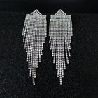 Cubic Zirconia Cascade Shield Earrings