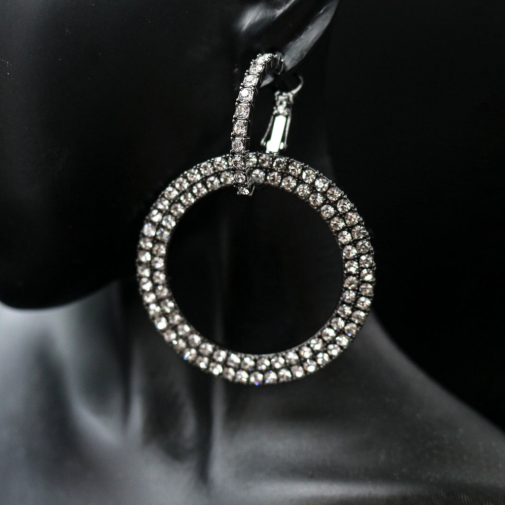 Cubic Zirconia Orbit Circle Earrings