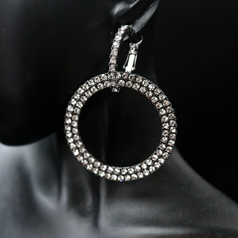 Cubic Zirconia Orbit Circle Earrings