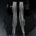 Cubic Zirconia Waterfall Tassel Earrings