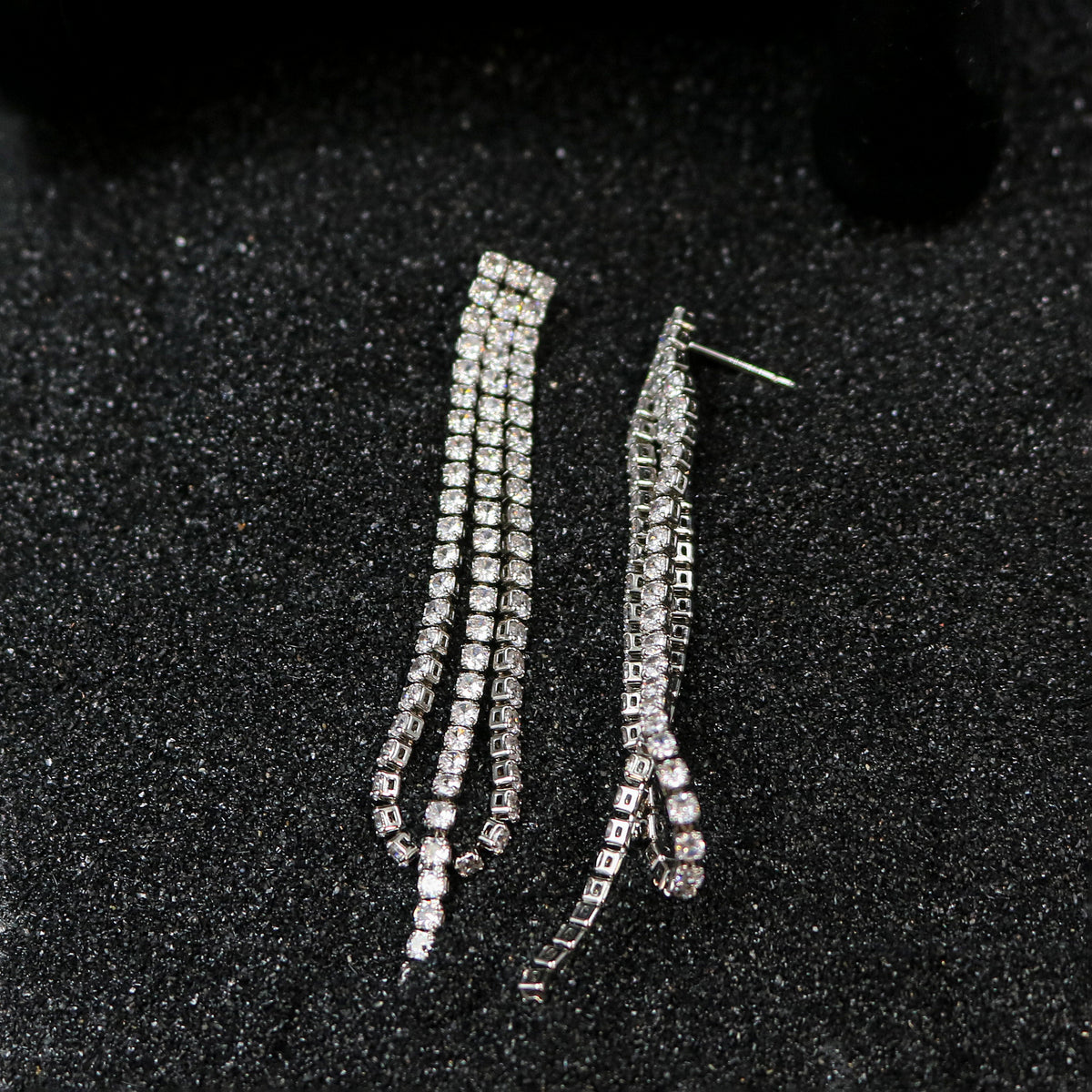 Cubic Zirconia Fringe Drop Earrings