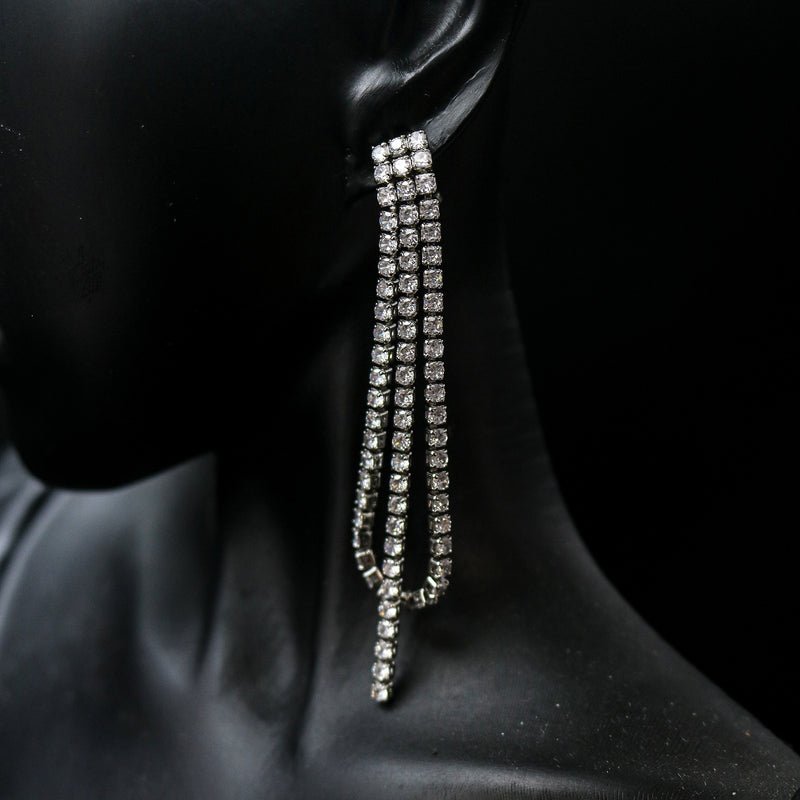 Cubic Zirconia Fringe Drop Earrings