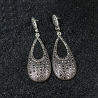 Zircon-Embellished ROCK Hoop Drop Earrings